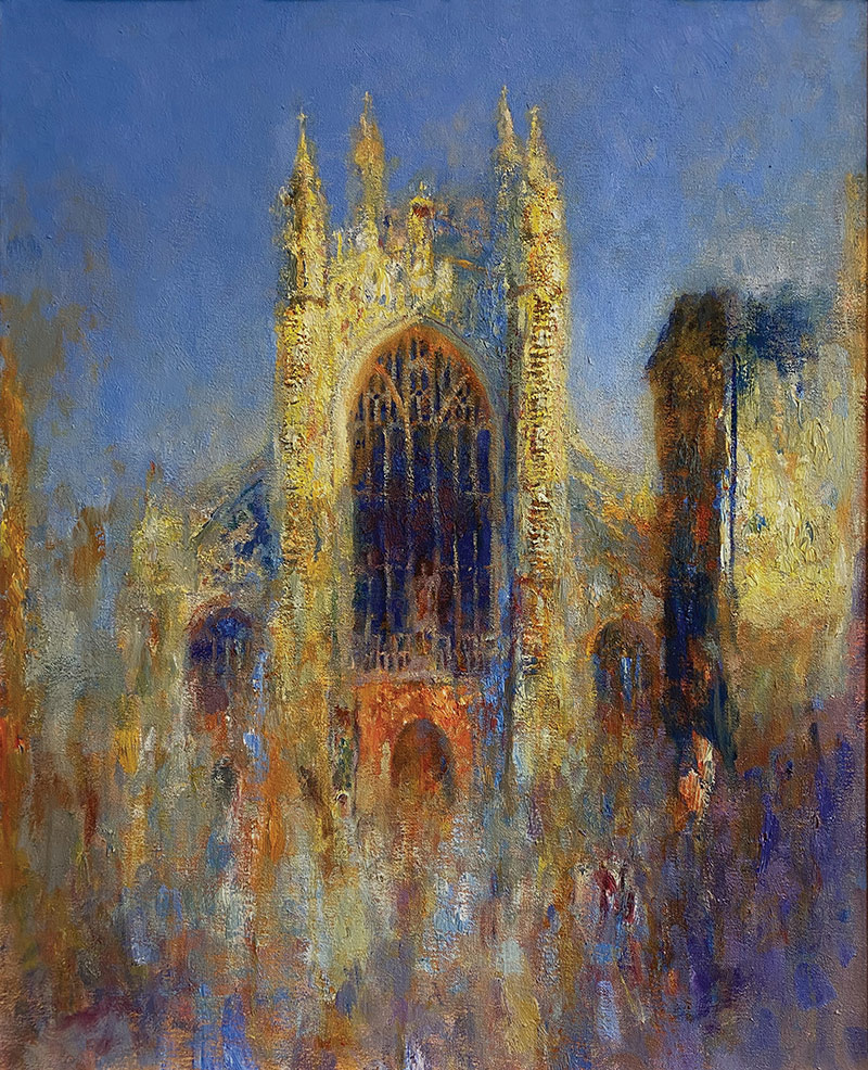 bath abbey blue orange